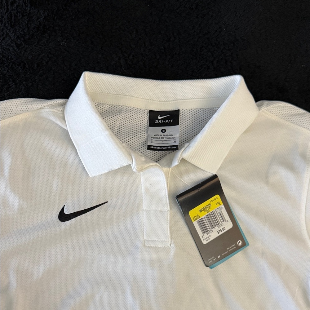 NWT Nike Women's White Dri-FIT Golf Polo Shirt Size Small - Picture 2 of 7